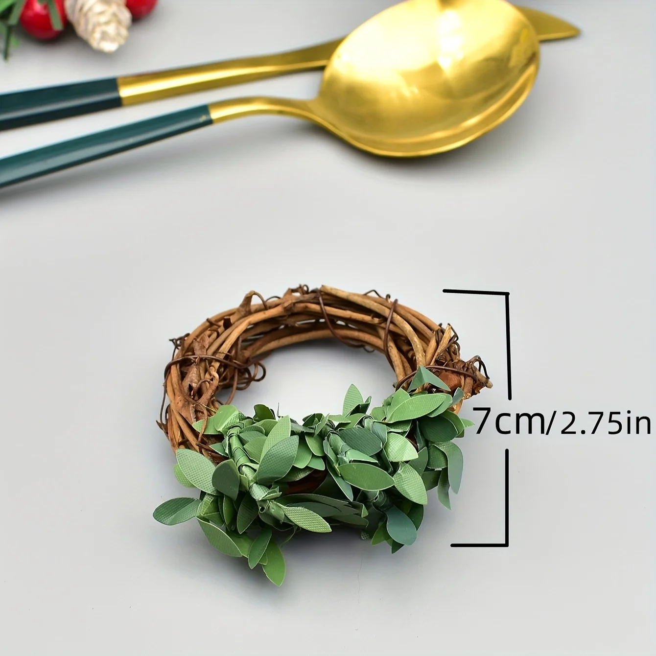 12 قطعة من زخارف الطاولة الرائعة بالجملة، بما في ذلك حلقات منديل الكرمة البلاستيكية الواقعية. #2