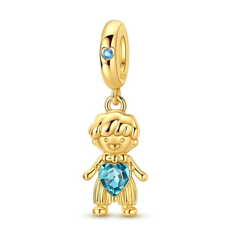 Heiße Goldene Serie 925 Sterling Silber Charms Anhänger Perle Liebe Familie Zirkon Charms Passend für Original Armband Frauen DIY Schmuck Geschenk