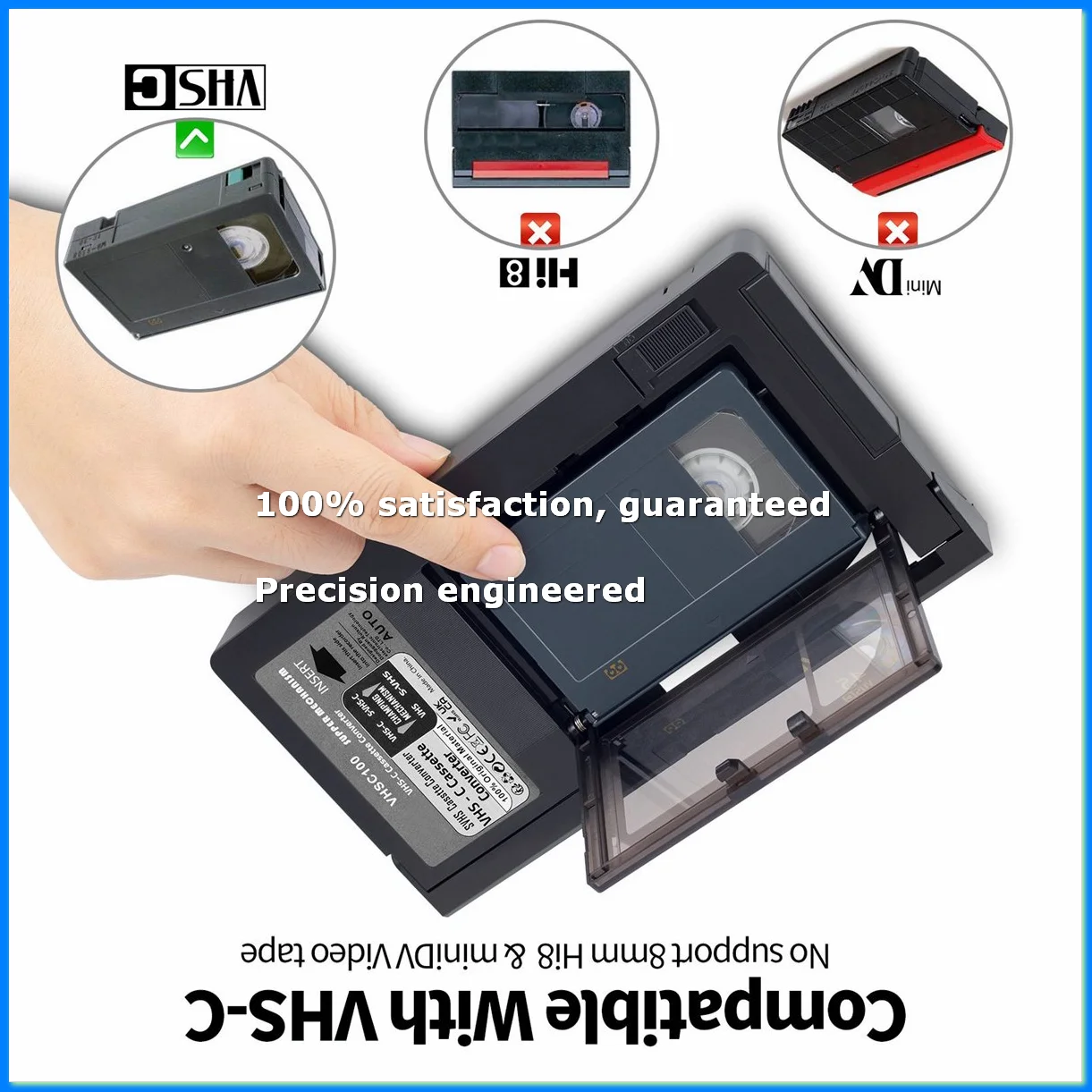 Adaptateur de cassette -C pour adaptateur de cassette SVHS -C, non compatible avec 8mm/MiniDV/Hi8-A49I