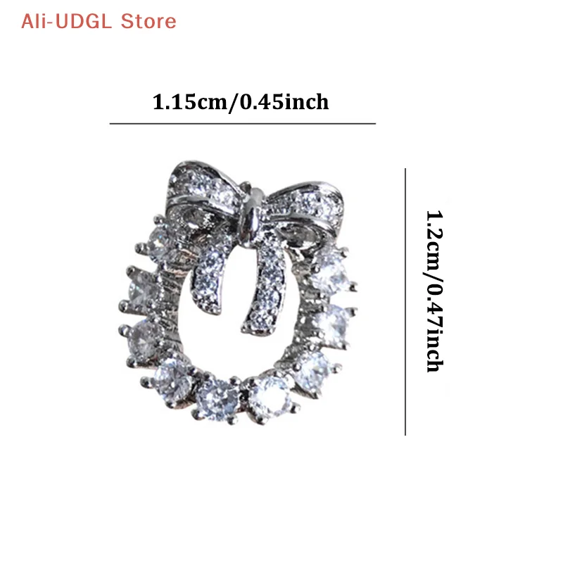 1 قطعة عيد الميلاد مسمار الزركون سحر ندفة الثلج إكليل الزهور ، القوس جرس شجرة مسمار جوهرة زخرفة السنة الجديدة مسمار الفن اكسسوارات #6