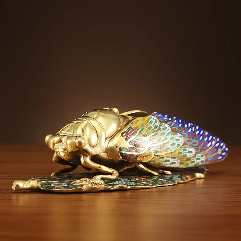 Copper enamel leaf can decoration, cloisonne craft gifts