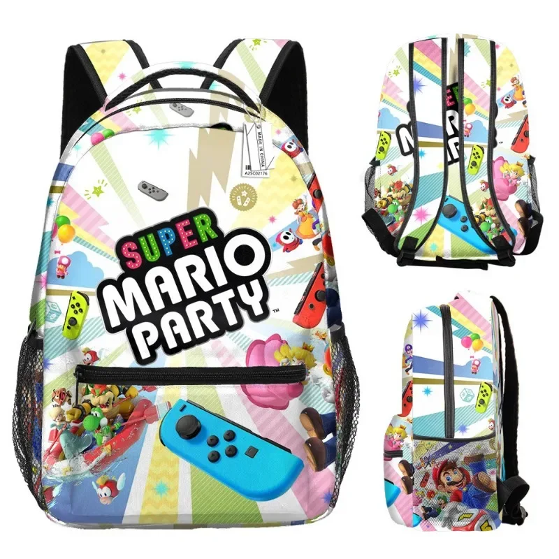 Super Marios Bros Backpack Girls Boys Schoolbag Large Capacity Double Sided Printing School Rucksack Cartoon Laptop Bags Mochila