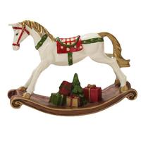 Creative Carving Resin Christmas Rocking Horse Handmade Craft for Children Kids Birthday Decoration Childhood Gift Hanging Tree