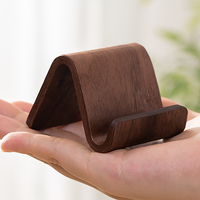 Multifunctional Solid Wood Phone Holder Front Desk Business Card Display Rack Creative Home Office Desktop Decoration