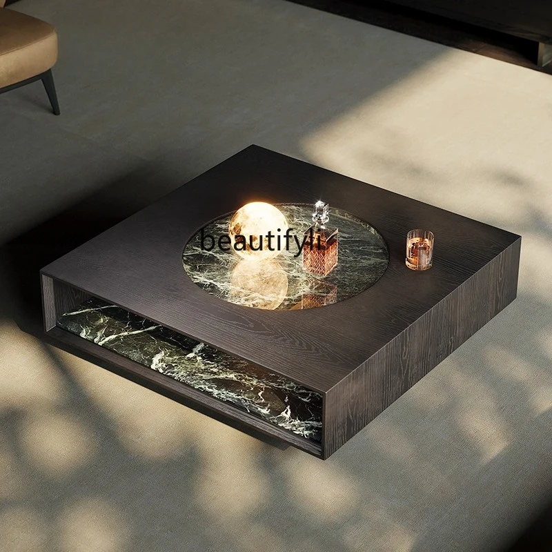 

Light luxury natural marble coffee table/modern, high-end villa luxury stone square living room