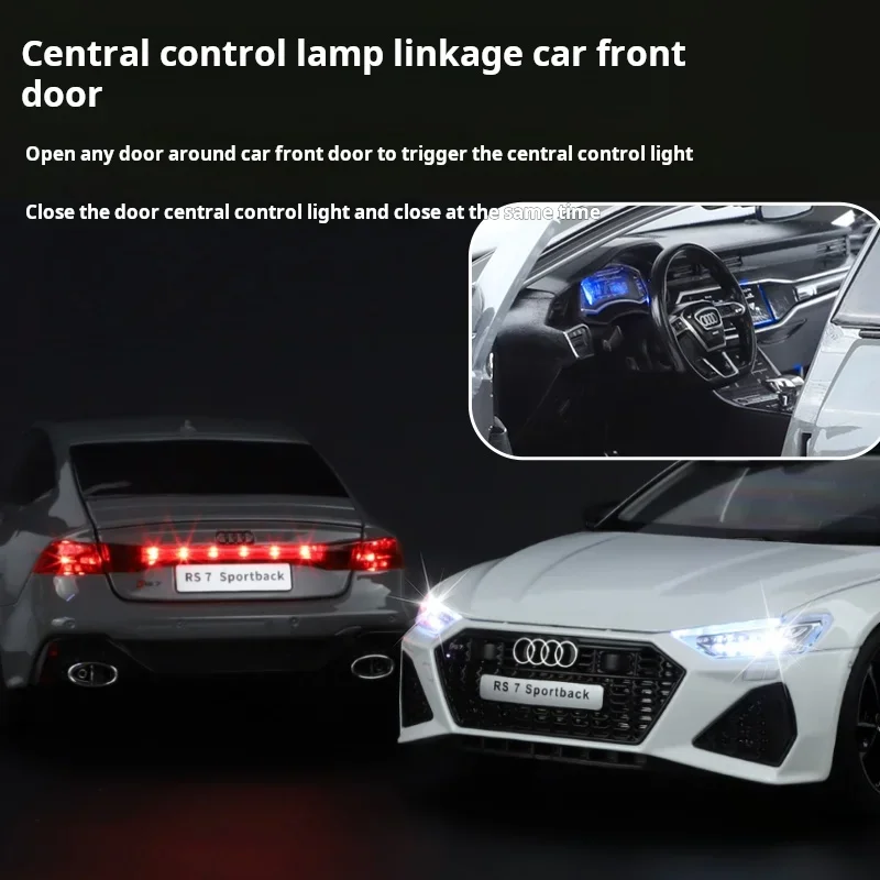 1:18 アウディ RS7 スポーツバック モデルカー 合金ダイキャスト 6ドア開閉 プルバック式ラバータイヤ 装飾車両 おもちゃ ギフト