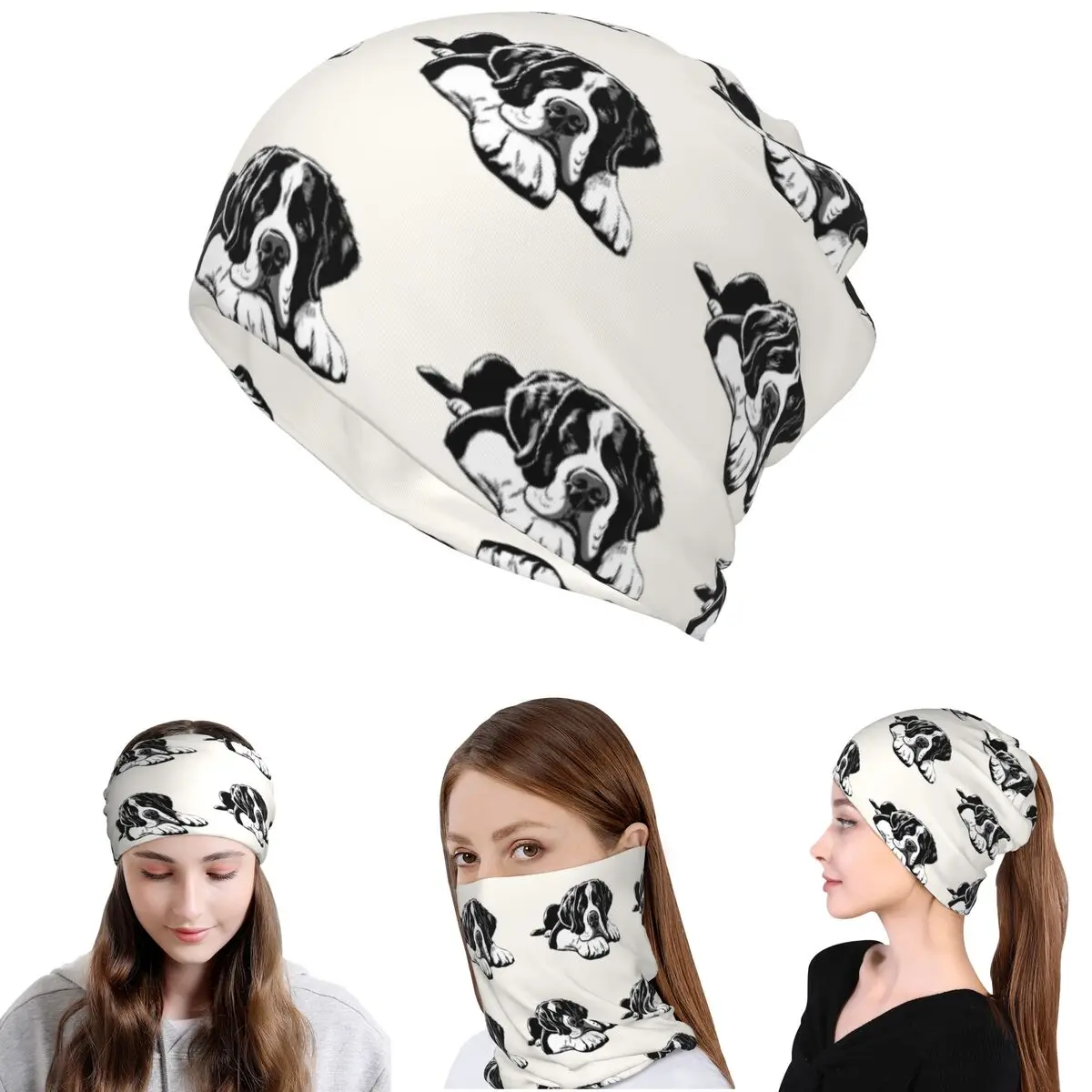 The Saint Bernard Bandana Neck Gaiter Mask Scarf Multifunction Headwear Beanies Hat for Men Women Adult Winter