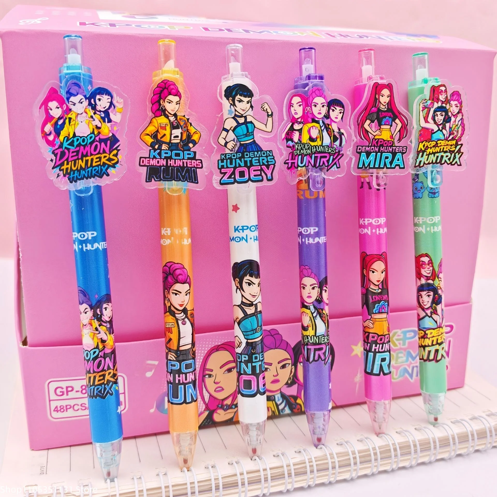 

Гелевая ручка Kpop Demon Hunters, 0,5 мм, черная, быстросохнущая, для плавного письма, с милым мультяшным дизайном, для студентов, школы, офиса, канцелярский подарок