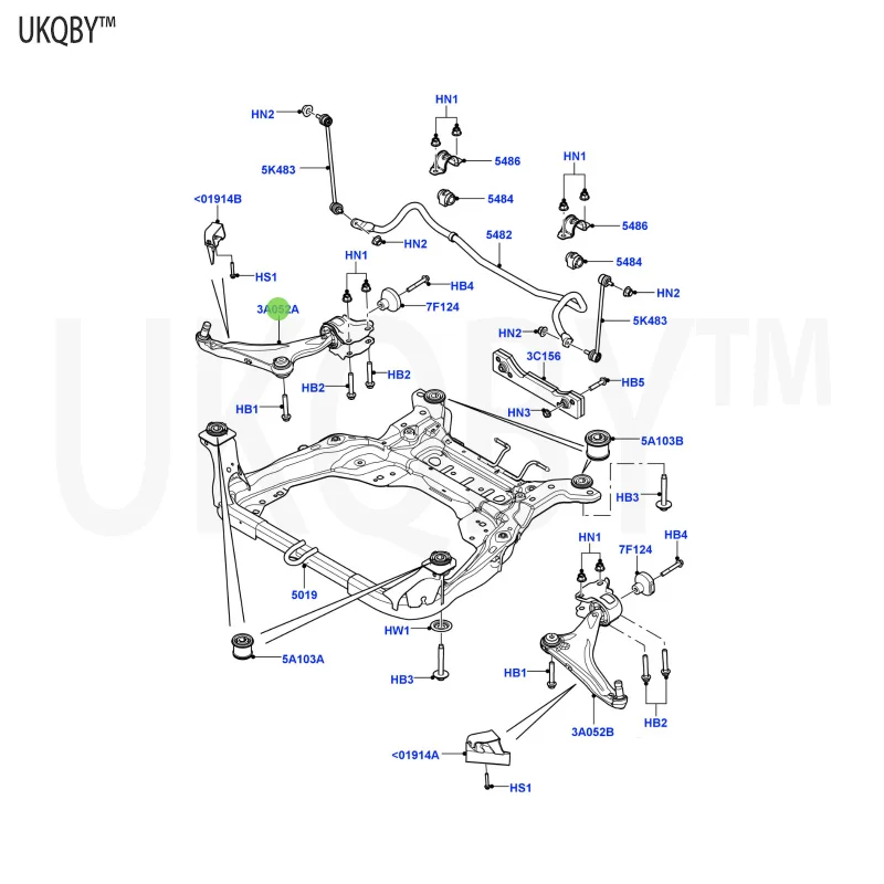 Ra ng e Ro ve r Ev oq ue 2012 La nd Ro ve r LR078656 Arm Assembly - Front Suspension