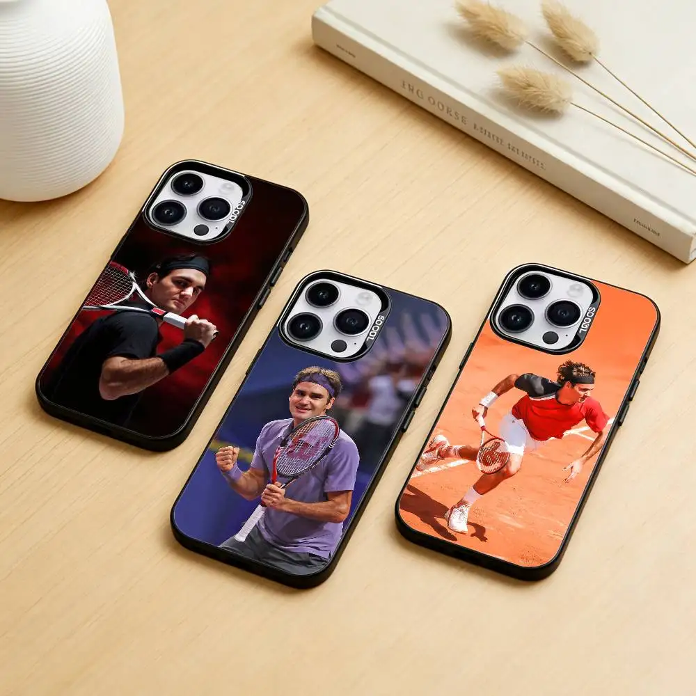 

Tennis Roger Federer RF Phone Case Color Silver Shell For IPhone 17 16 15 14 13 12 11 Pro Max Plus