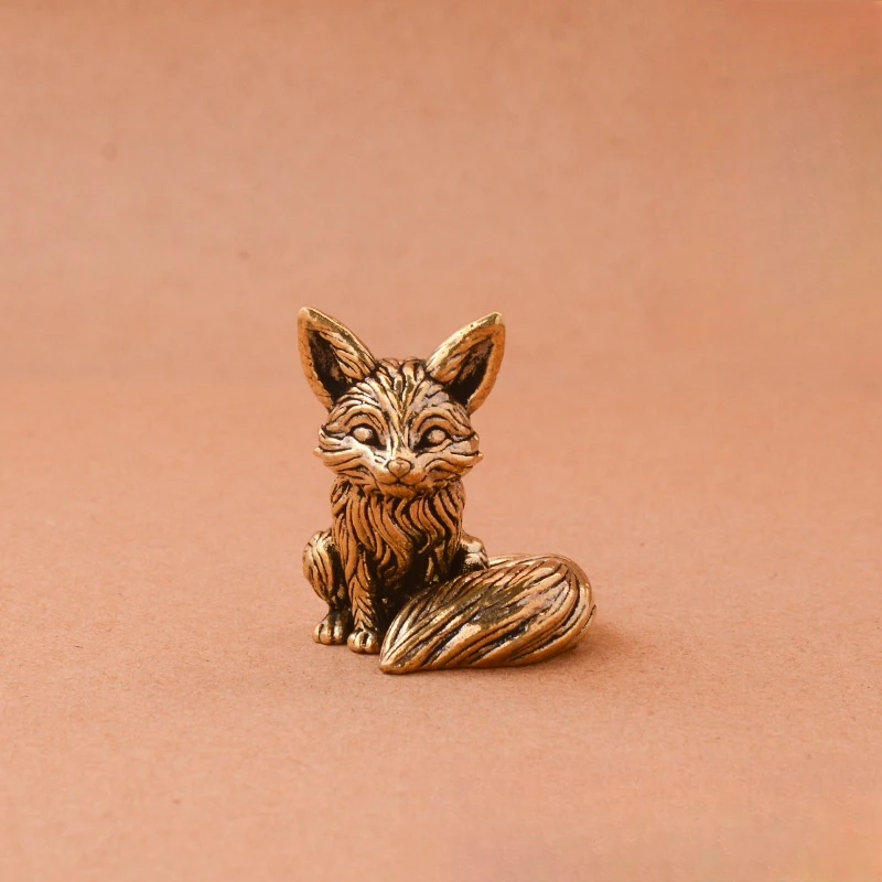 

Creative Brass Cute Little Fox Tea Pet Crafts Decoration Ornaments