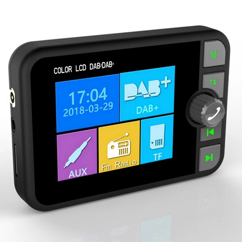 Adaptador de Radio Digital DAB/DAB+ para coche con LCD de 2,4 ", transmisor FM Compatible con Bluetooth, llamadas manos libres para coches