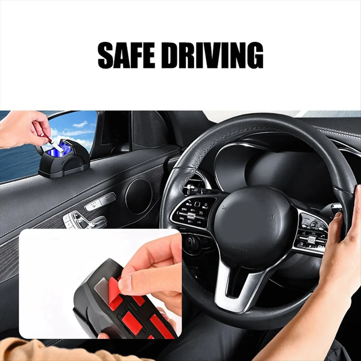Compatible Car Ashtray Door Window Side Sticker Style Ashtray Smokeless Ash Can for Car Home Office Interior Parts