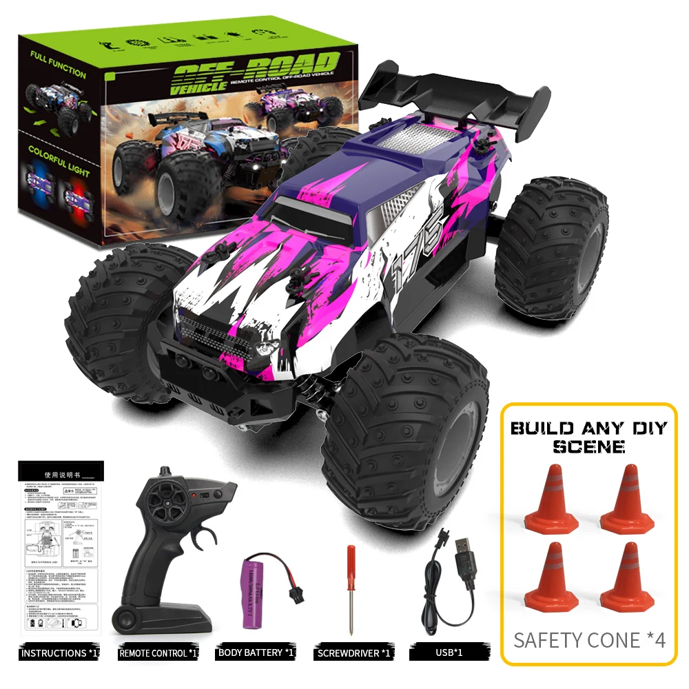 20Km/h 2.4G 1:18 RC Car Remote Control Cars Double Motors Drive With LED Light Off Road Drift Monster Car Toys JJRC Q175