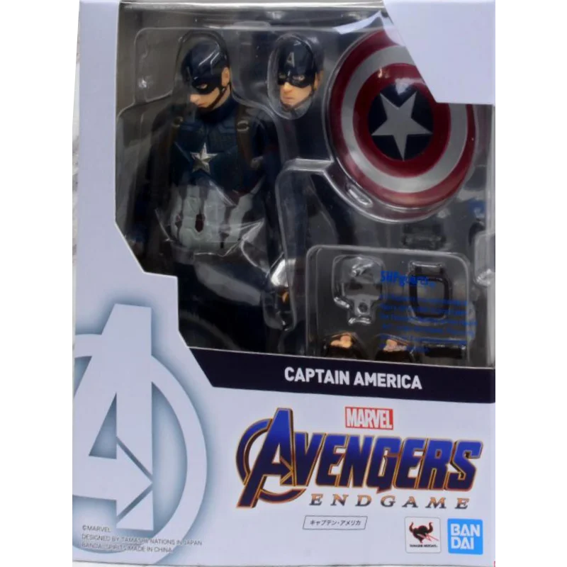 Bandai Original SHFiguarts Marvel AVENGERS ENDGAME WAR Capitan America Action Figures Giunti attivi Modello da collezione