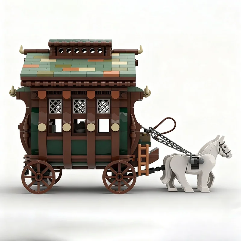 896 قطعة MOC عربة البيت قلعة نموذج اللبنات العمارة تجميع DIY فكرة لعبة التعليم الاطفال هدية الكريسماس عيد ميلاد #2