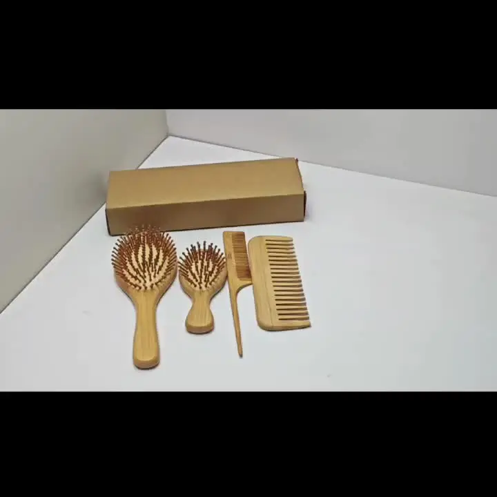 Juego de cepillos y peines de bambú, peine para mujeres y desenredar, ideal en todos los cabello, hecho a mano para mujeres y hombres