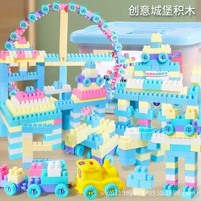 

Kids Versatile Large Particle Building Blocks Food Grade Diy Assembly Set Early Educational Plastic Toy For Preschool Toddlers