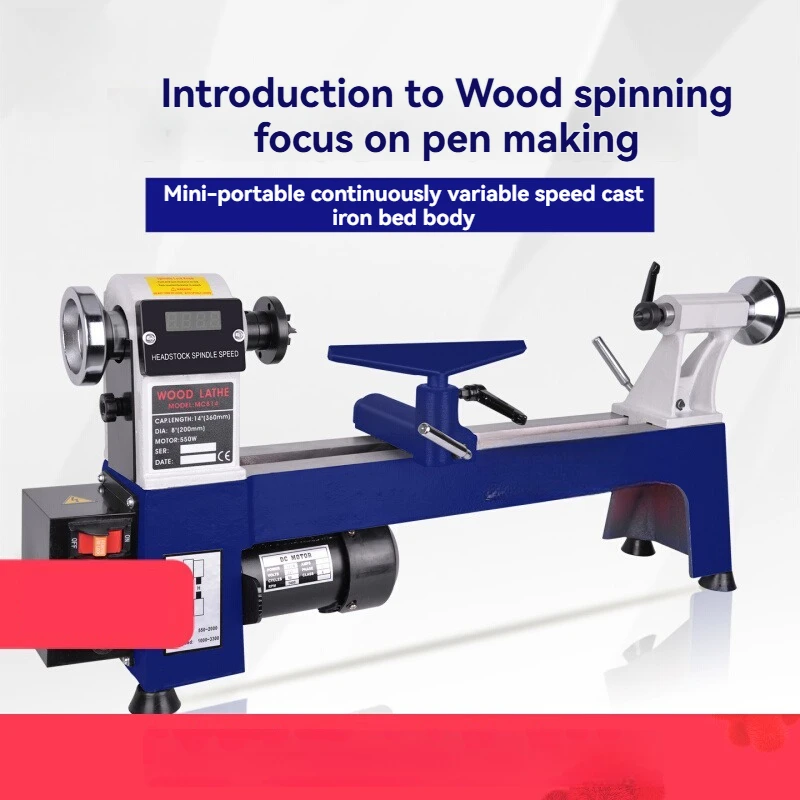 2025 Woodworking Lathe Small DIY Pen Making Multifunctional Micro Mechanical Equipment 8-inch Small Wood Spinning Machine