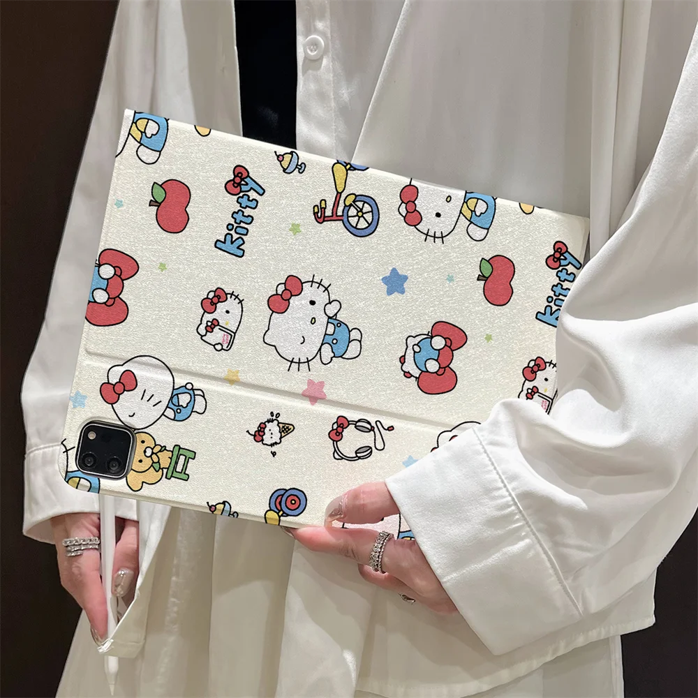 

Kawaii Cute PU Case For Apple iPad 10 Pro 2024 11inch 2025 11th Air 5/4 10.9 8/9 9.7 10.2 10.5 mini7/6/5 Cover with Pen Holder