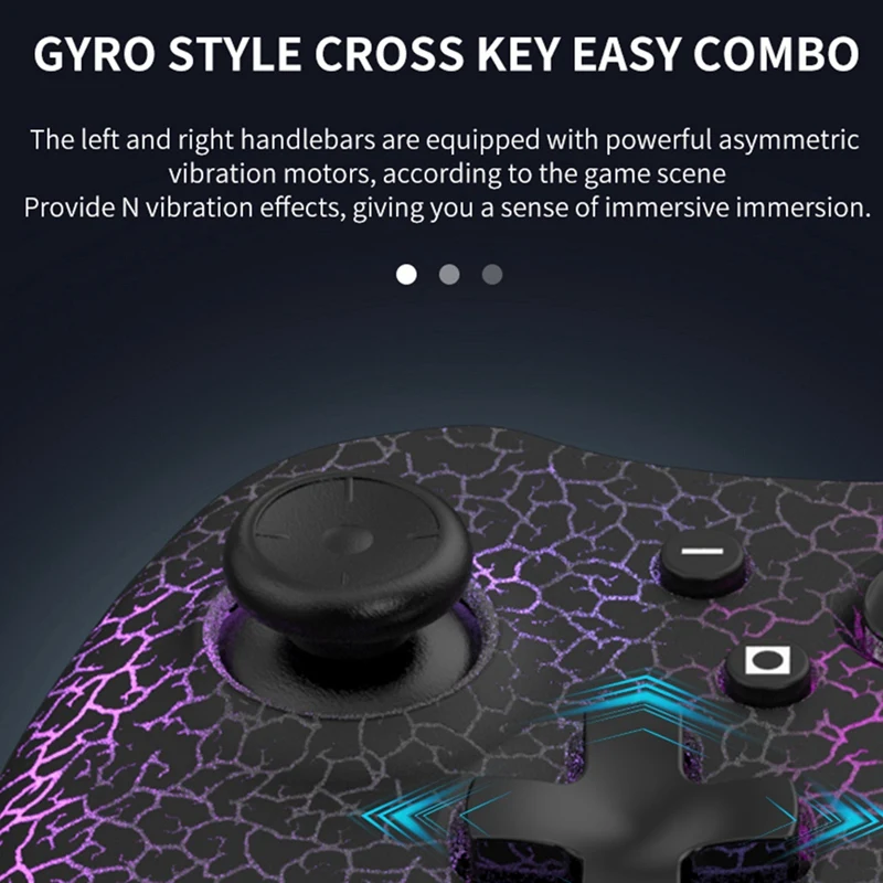 Bezprzewodowa konsola do gier dla Switch/Android/Ios/Pc 6-osiowy Gyro Precyzyjny joystick Oświetlenie Rgb Gamepad Bluetooth Łatwy w użyciu B