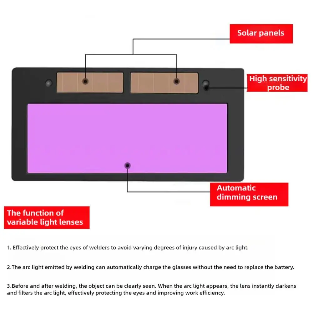 Профессиональные сварочные очки с автоматическим затемнением, сварочные очки для сварщиков, защитные очки для лица, антисильное легкое стекло E3M1