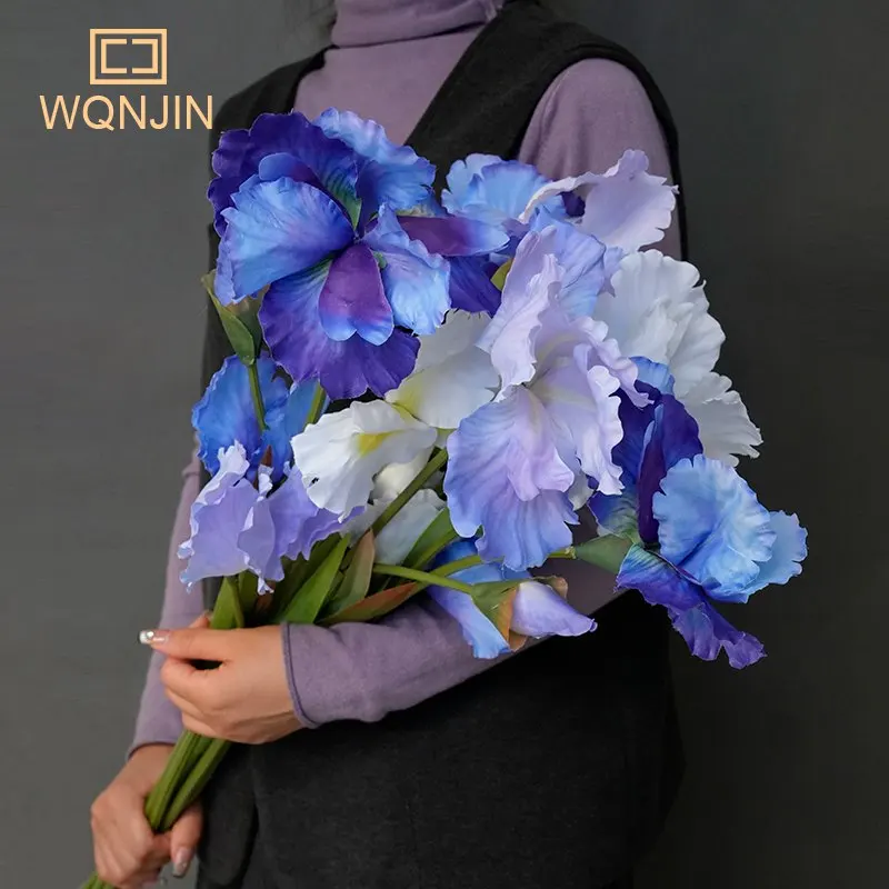 1PC New Simulation 3-Head Iris Alice Luxury Home Decor Decoration Decoration Photography Prop Simulation Flower