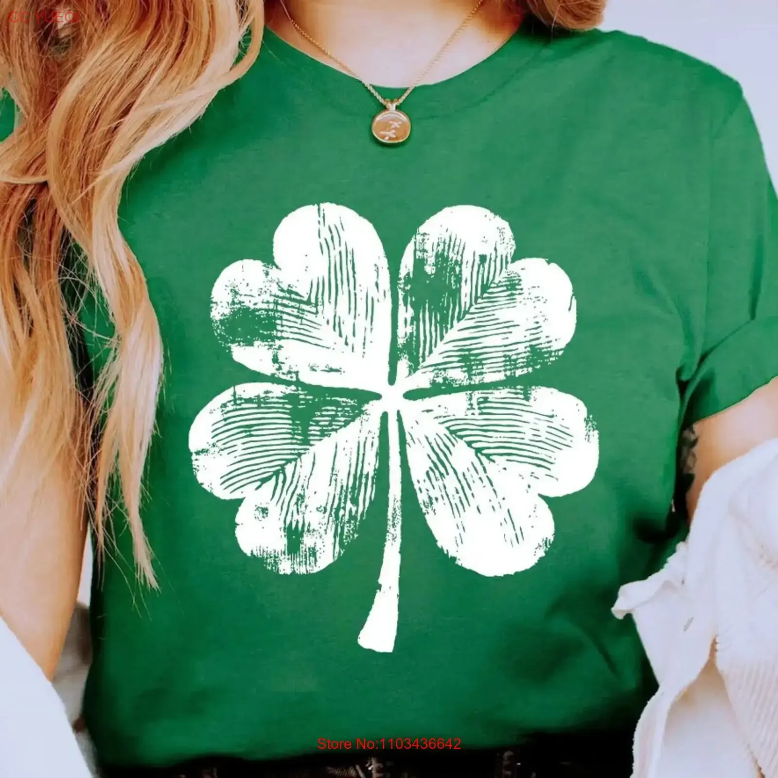 T-shirt Trèfle de la Saint-Patrick – Fierté Irlandaise, Shamrock Vert, Porte-bonheur – Style Vintage Lavé, Polyvalent, Élégant, Extensible, Unisexe