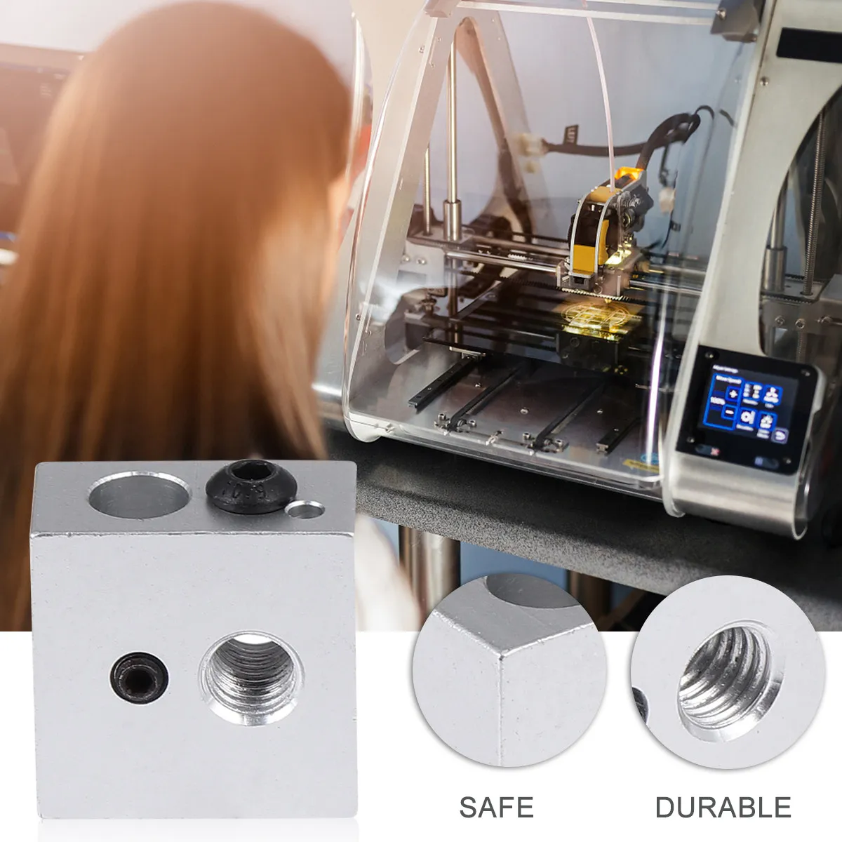 

5pcs Aluminum For 3D Printer Hotend Extruder Mk7 Mk8 Replacement Heating Block 3D Heating Block Printing Parts