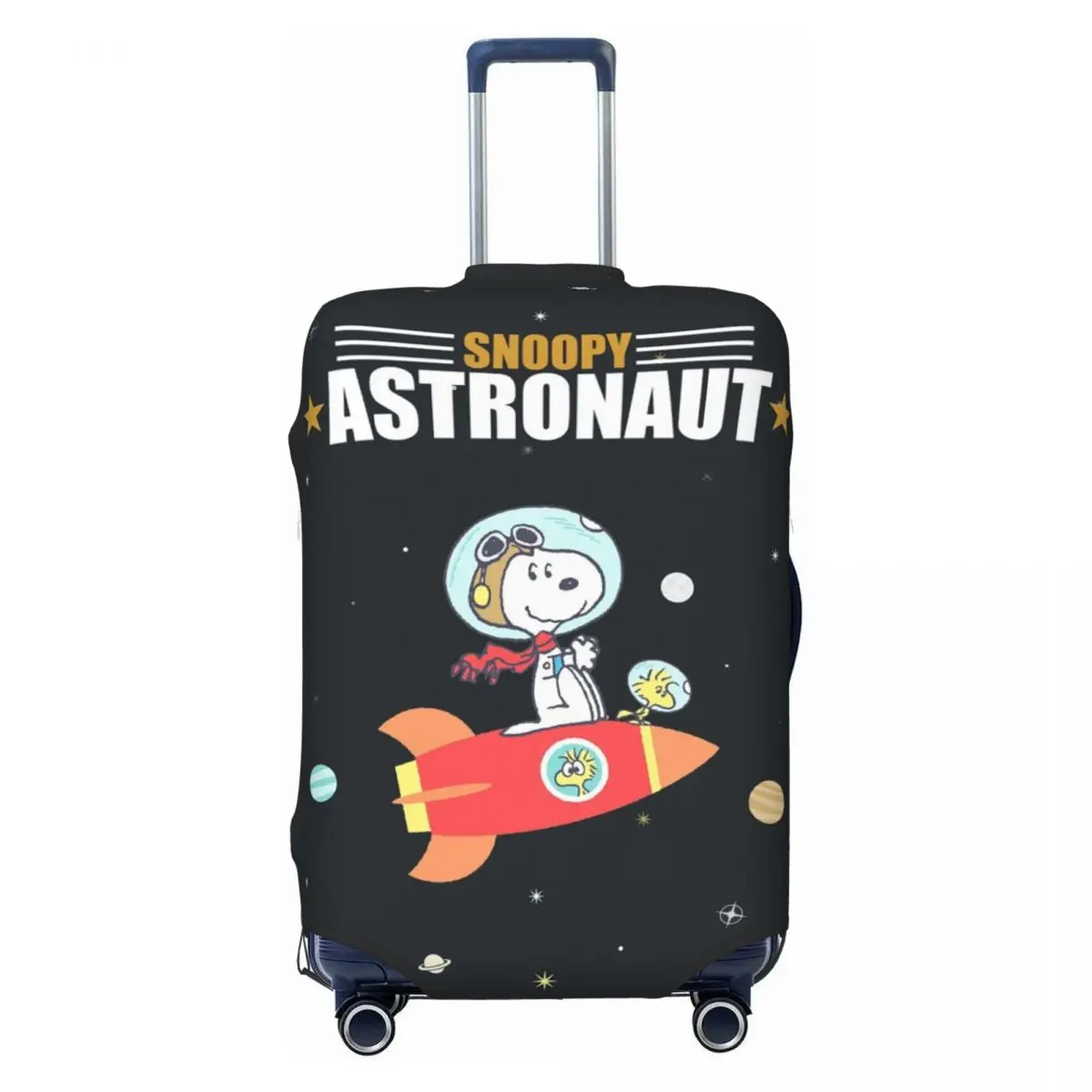 

Cartoon Snoopy Astronaut Suitcase Cover Dust Proof Beagle Dog Travel Luggage Covers for 18-32 inch