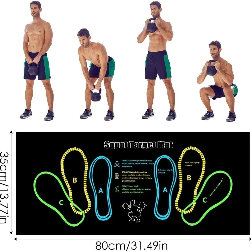 New Non-Slip Glute Training Mat 80*35cm Durable Exercise Mat Lightweight Foot Positioning Mat Home Workout