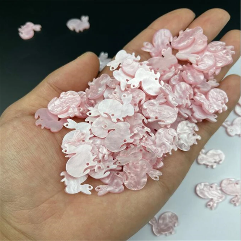 19mm Imitate shell acrylic beads charm acetic acid animal rabbit connectors for diy earrings hairpin jewelry making accessories