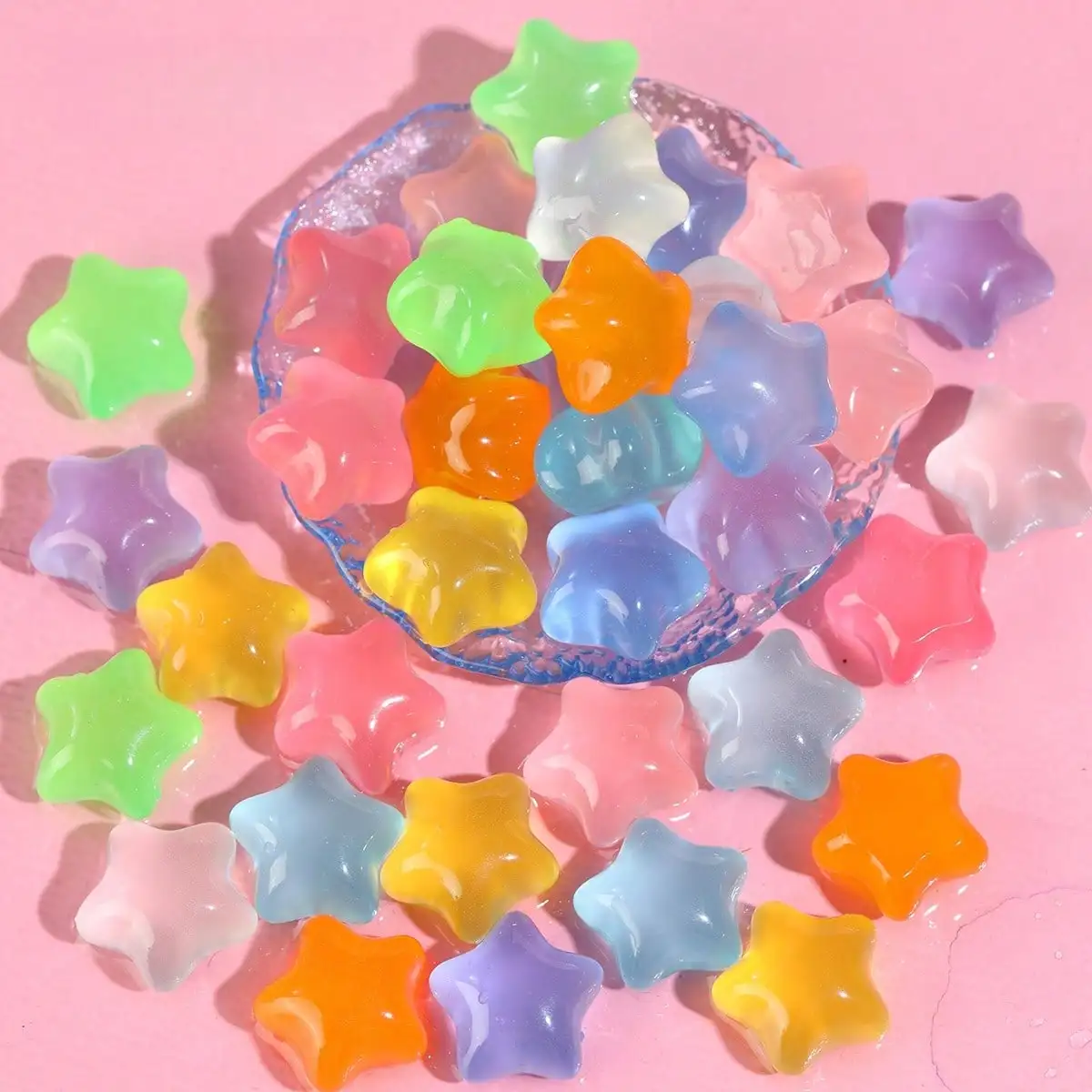 Paquete de 5 Juguetes Antiestrés Mochi Squishy en Forma de Estrella de Colores Aleatorios para Adolescentes, Bola Sensorial, Spinner de Dedos, Bola para Apretar para Fiestas