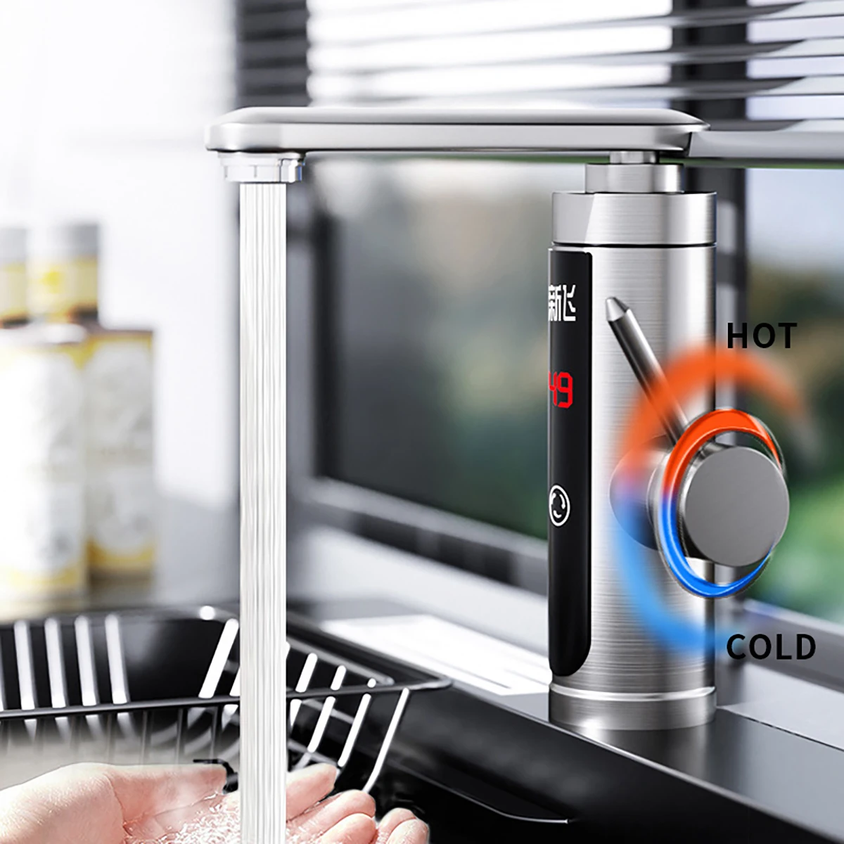 

Смеситель для ручной раковины, электрический смеситель для бытовой кухни, готовый к использованию смеситель, смеситель для быстрой нагрева горячей и холодной воды