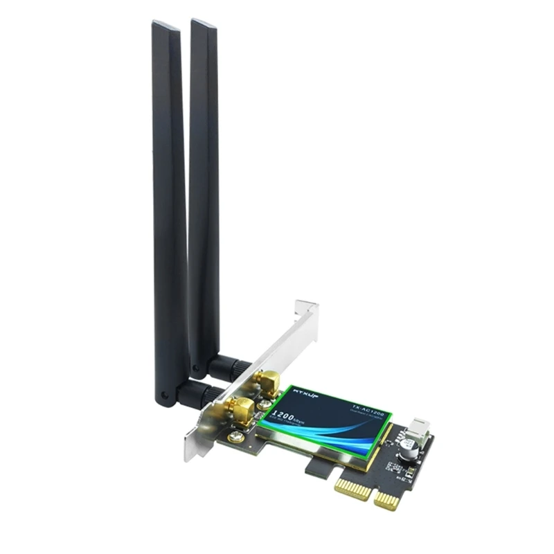 1200Mbps Dual-band Wireless WiFi Card 802.11ac Bluetooth-compatible4.0 PCI-E WiFi Adapter 2.4G-/5G-For Desktop PC Laptop