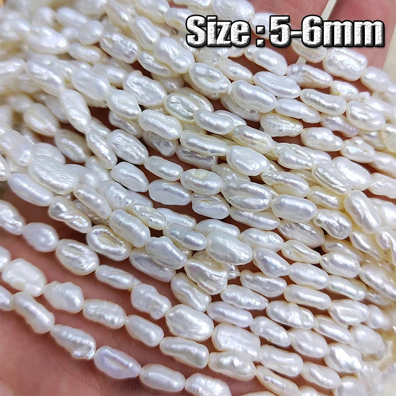 Biwa Freshwater Pearl Beads Baroque Mini Pipa Beads Natural Pearls Jewelry DIY Necklace Semi-Finished Accessories Materials