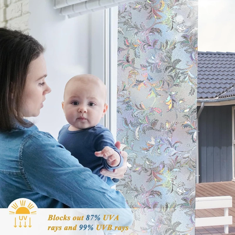 Static Cling Privacy Window Film Translucent Removable No Glue for Office Bathroom Shower Door Glass