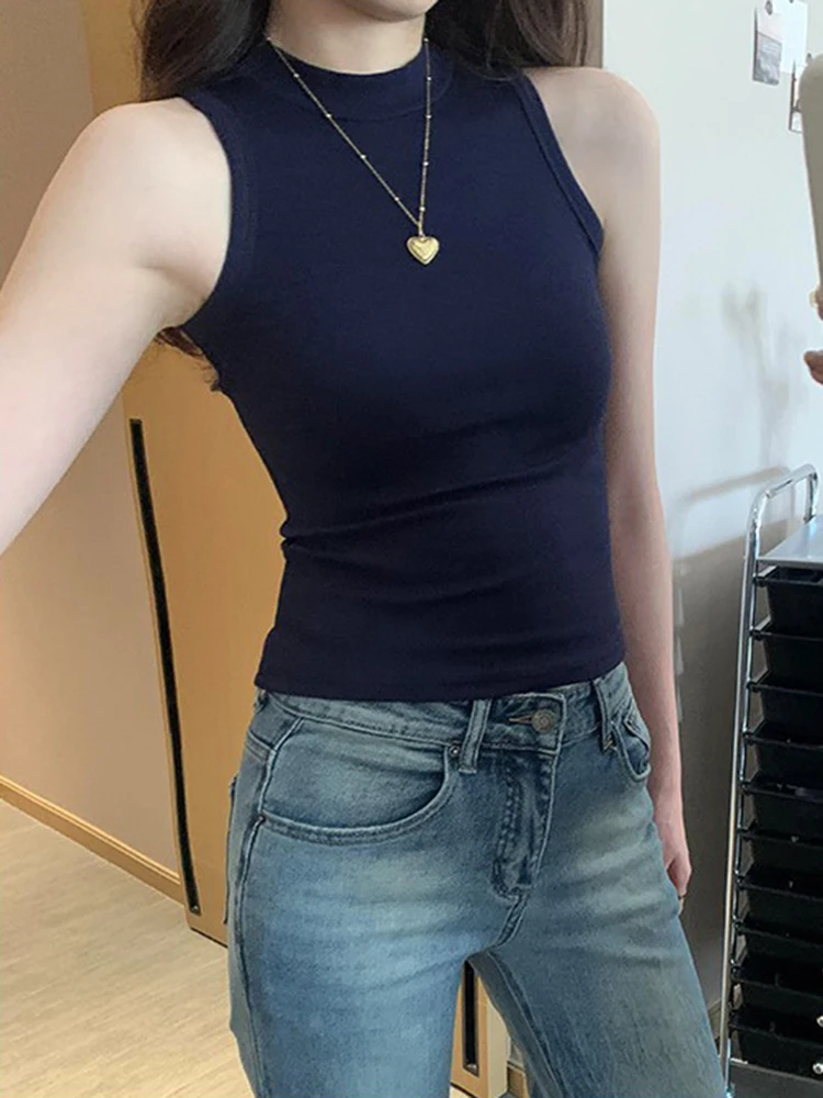 قميص نسائي بدون أكمام بتصميم جديد للربيع والصيف، ملابس داخلية، قميص بدون أكمام، ملابس خارجية من مزيج القطن، مناسب بشكل مريح