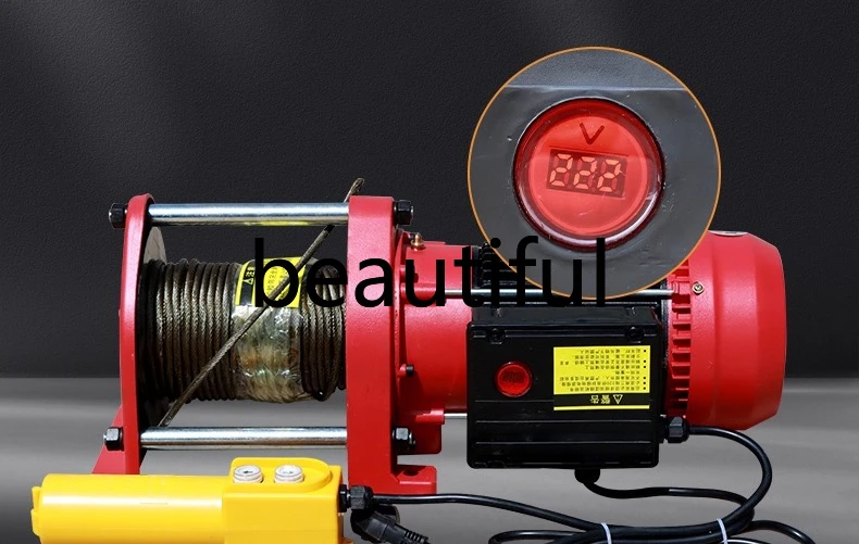 Household 220v electric hoist multi-functional aluminum shell hoist, crane 380v motor