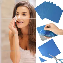1/10pcs Home Decor Bathroom Self-adhesive Mural Mirror Stickers Wall Tile Stickers Square DIY Decals