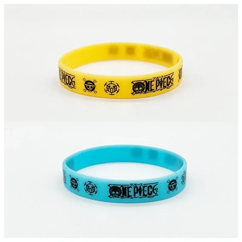 

One Piece Cartoon Silicone Bracelet Cap Luffy Anime Action Figure Zoro Sanji Decorate Kid Birthday Environment Protection Gifts