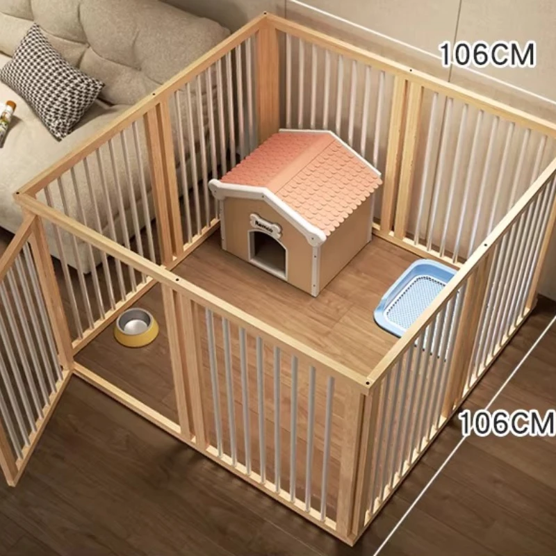 

Supplies Folding Dog Fence Accessories Kennel Large Outdoor Dog Fence Modular Wooden Equipment Rejas Para Mascotas Pet Supplies