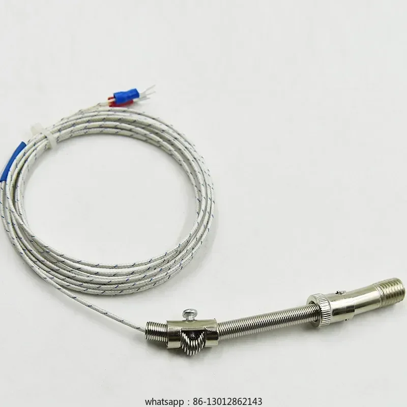 1pcs Compression Spring PT100 Temperature Sensor Thermal Resistance K Type Thermocouple