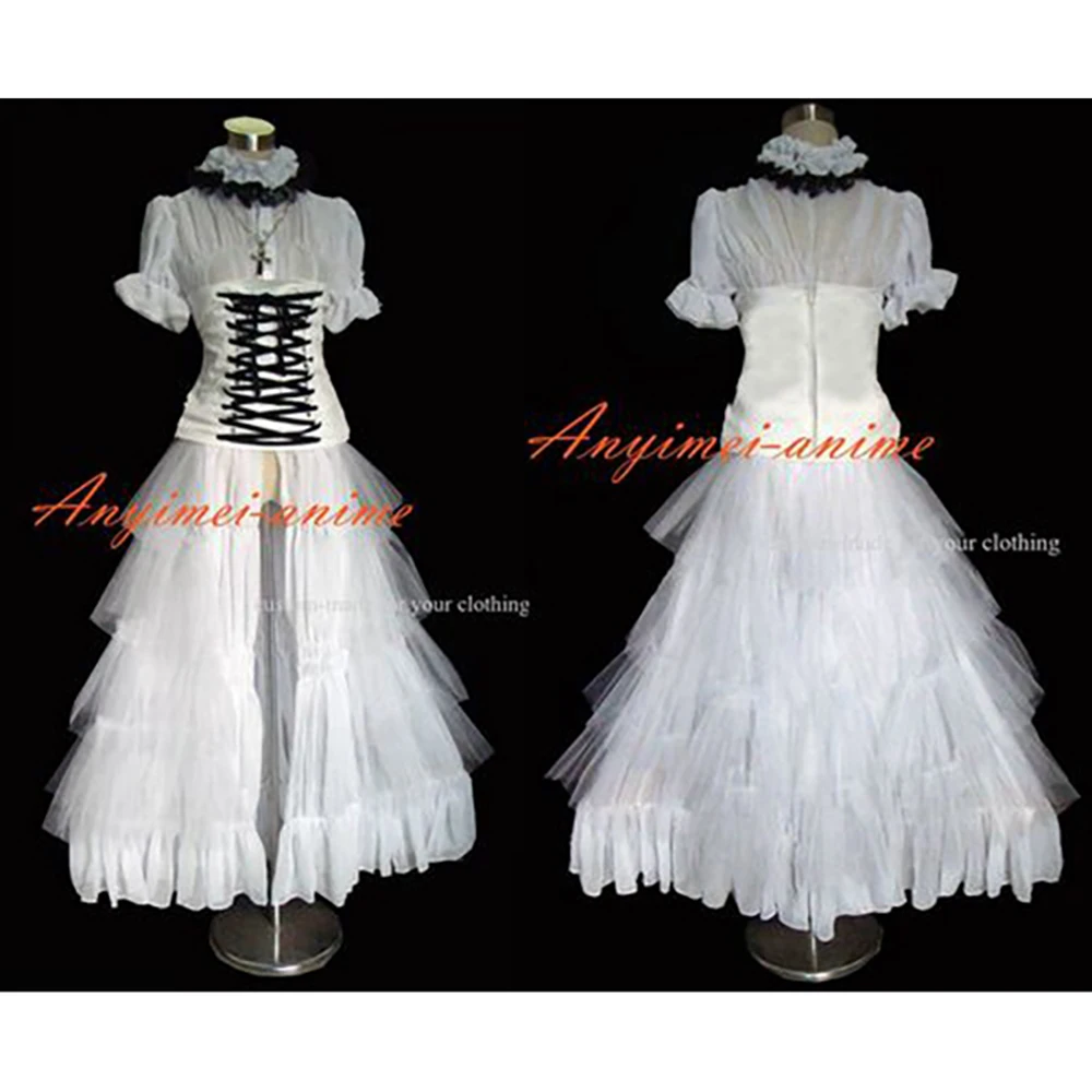 fondcosplay Visual J-rock Outfit white Gothic Punk Outfit organza Dress Cosplay Costume CD/TV[G351]