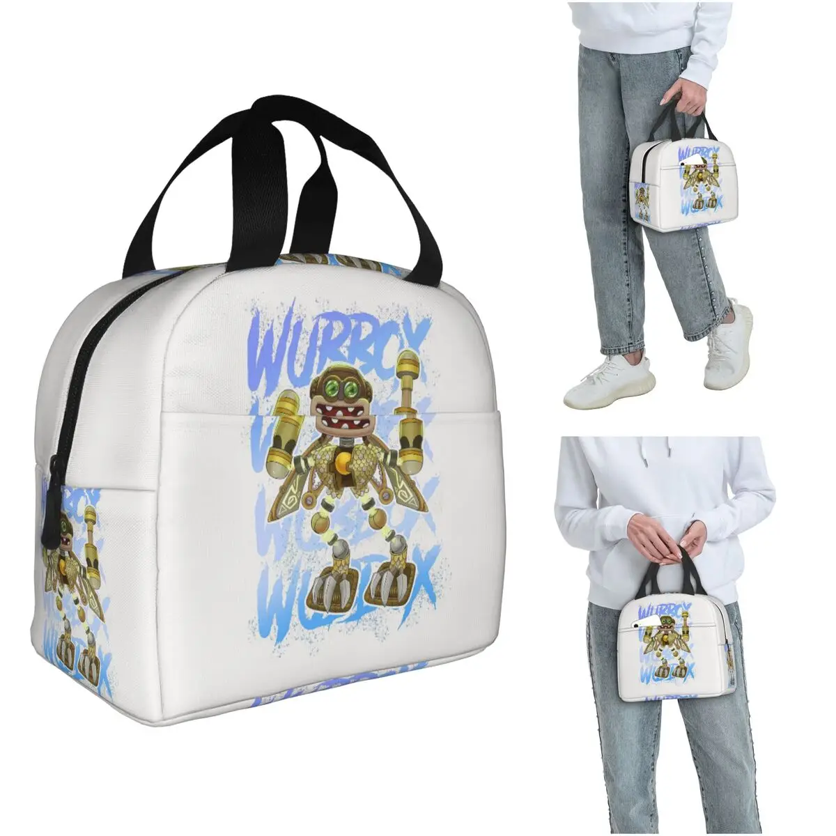 Wubbox My Singing Monsters Insulated Lunch Bag for Women Children Portable Food Boxes Thermal Lunch Box Tote