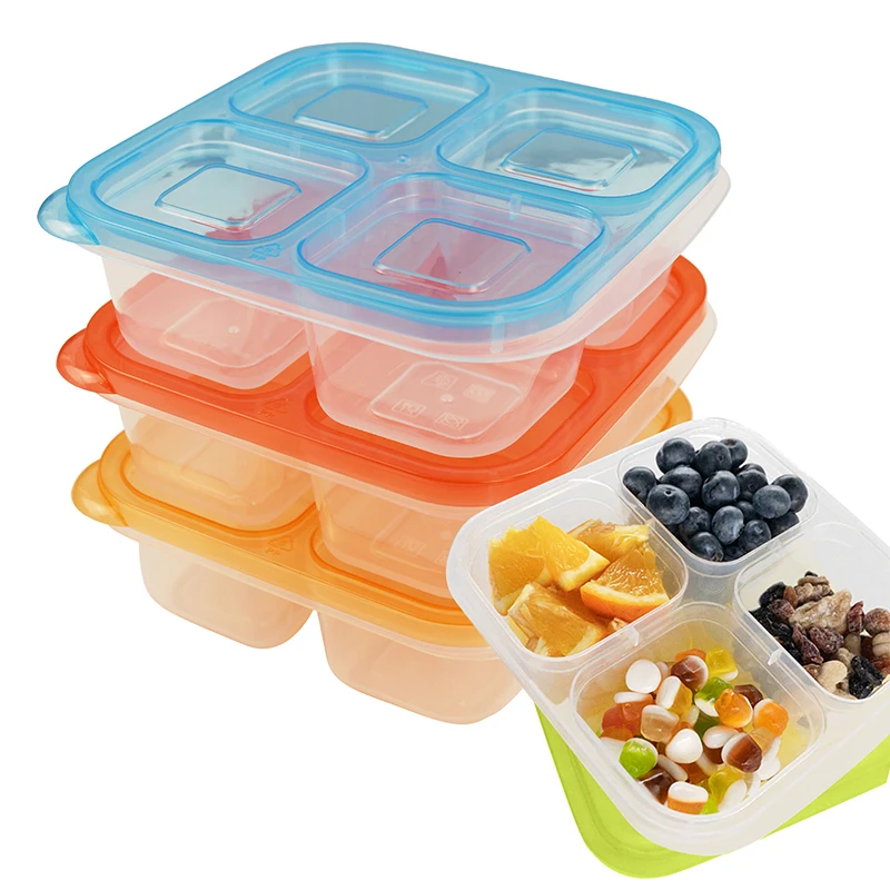 

Bento Lunch Box 4 Compartment Meal Prep Containers Lunch Box For Kids Durable PP Free Reusable Food Storage Containers Schools