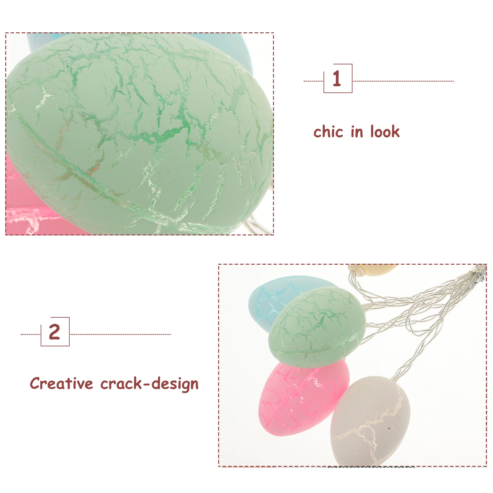 

1pc Colorful LED Ball Lamp String Halloween Party Decoration Creative Crack Design Festival DIY Ornament
