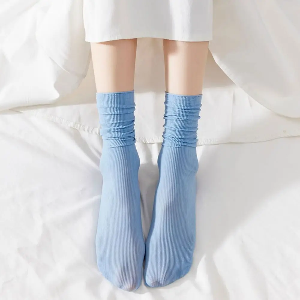 Cute Breathable Socks Soft Solid Color Lastic Socks Casual Short Socks