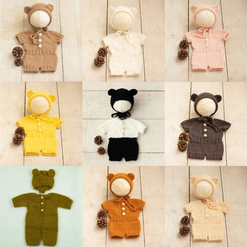 Newborn Romper with Hat Unique Newborn Bear Clothing Set Newborn Bear Attire for Captivating Baby Portraits