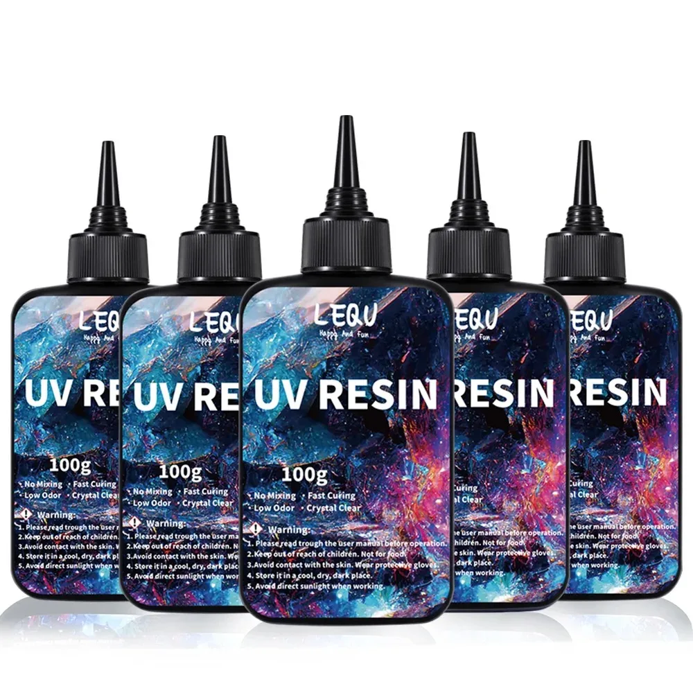100g UV resin transparent hard upgraded version, crystal clear epoxy resin premix, UV curing resin for handmade jewelry making